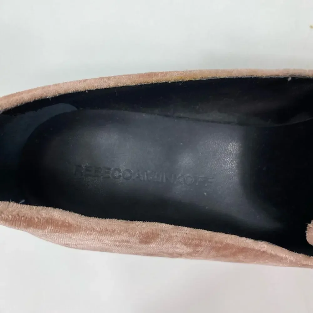 Rebecca Minkoff Edie Heels Blush Suede Velvet Tassel Loafer Pump 7 1/2 M 5182134